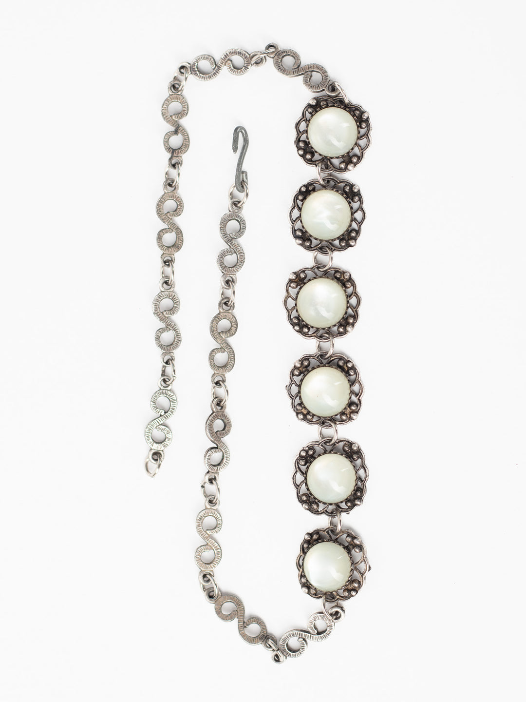 Vintage 50's Filigree Necklace with Faux Pearls