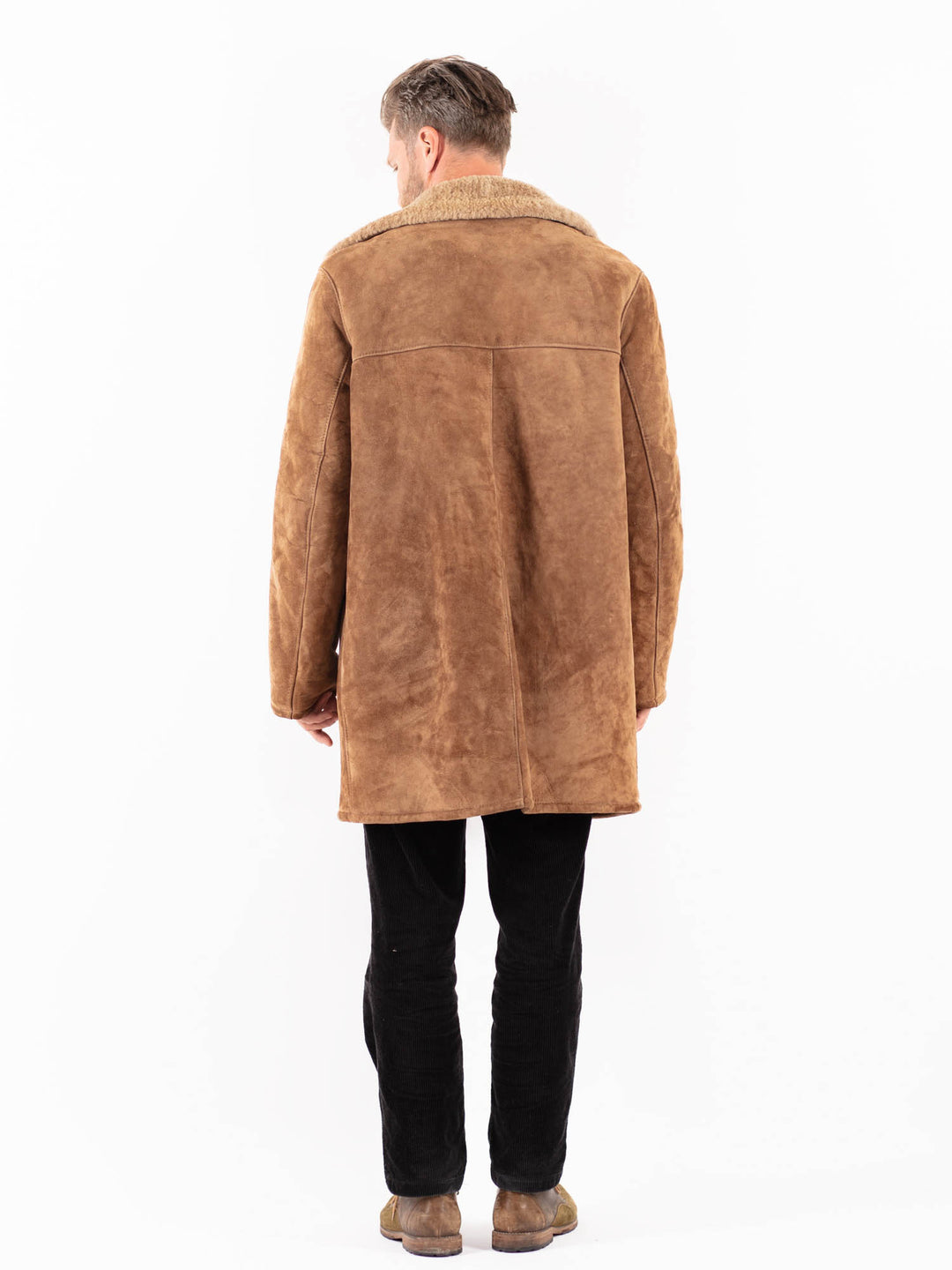 Vintage 70's Men Sheepskin Coat in Brown