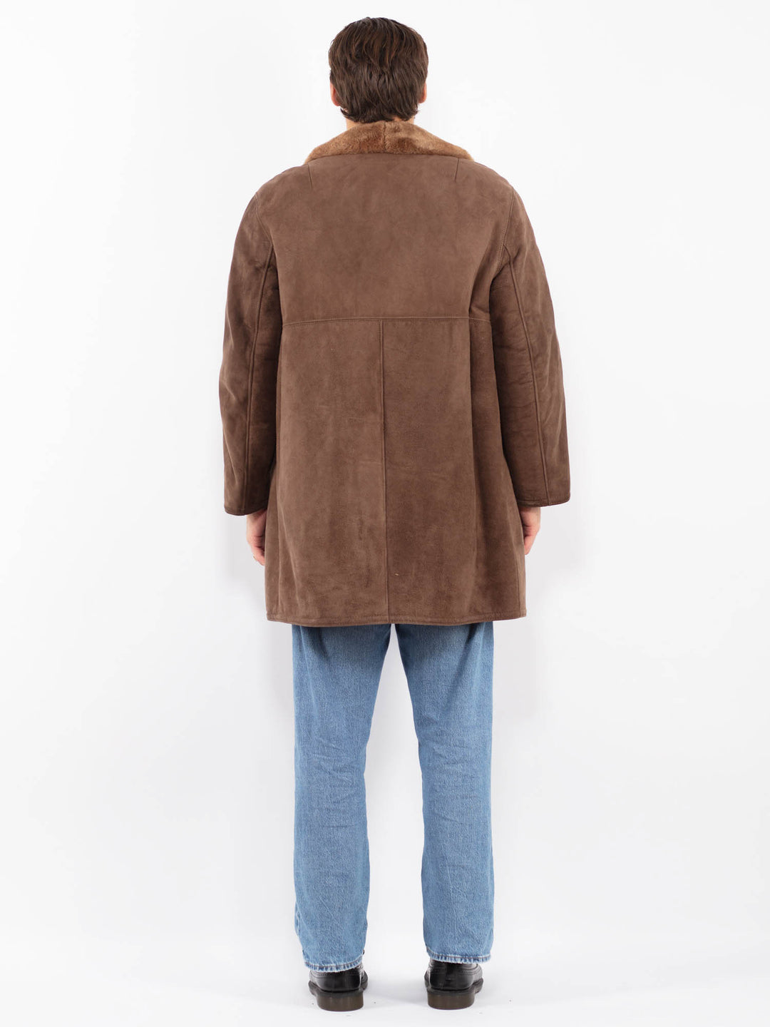 Vintage 70's Men Sheepskin Coat in Brown
