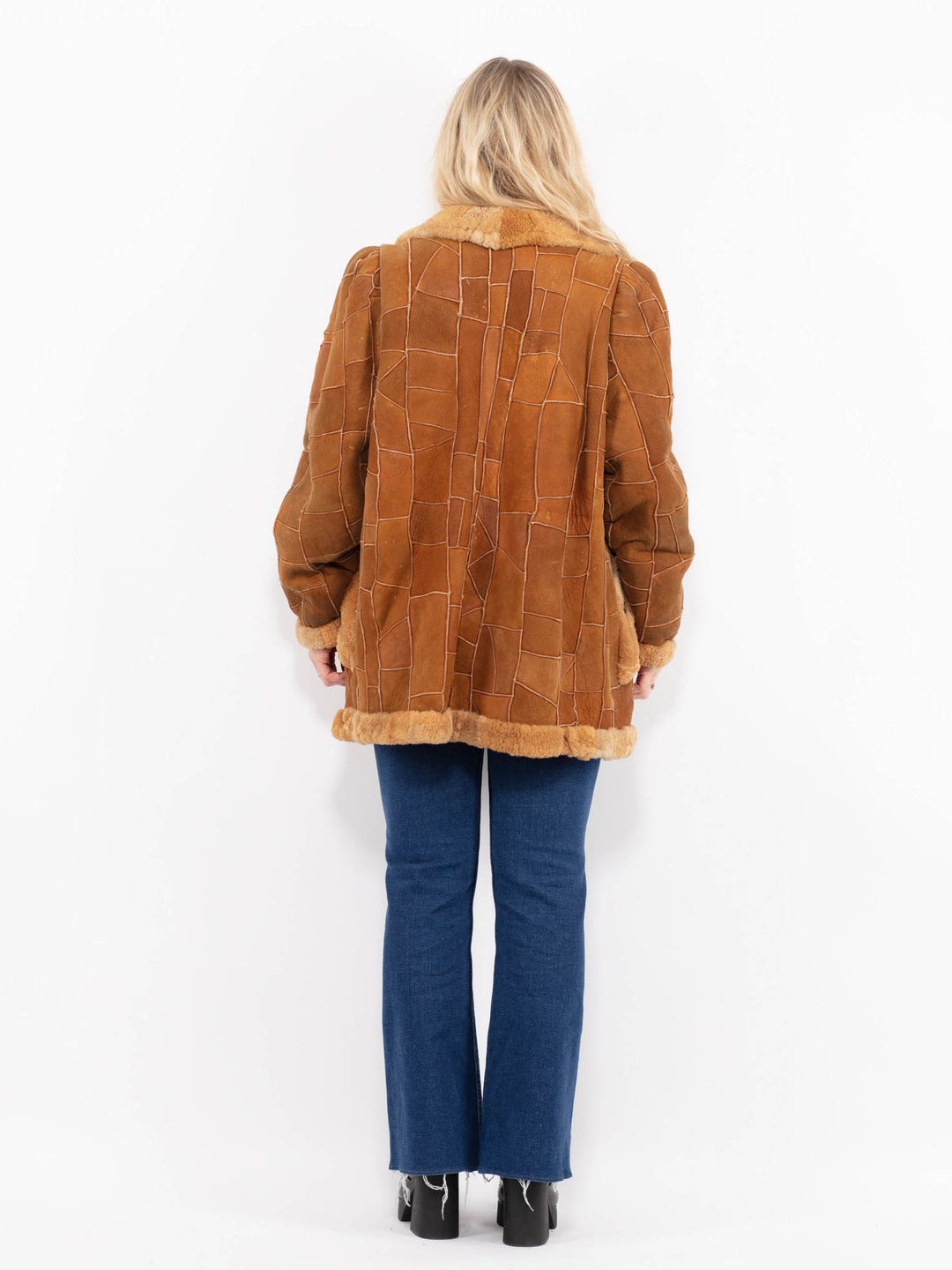 Vintage 70's Women Sheepskin Coat in Brown