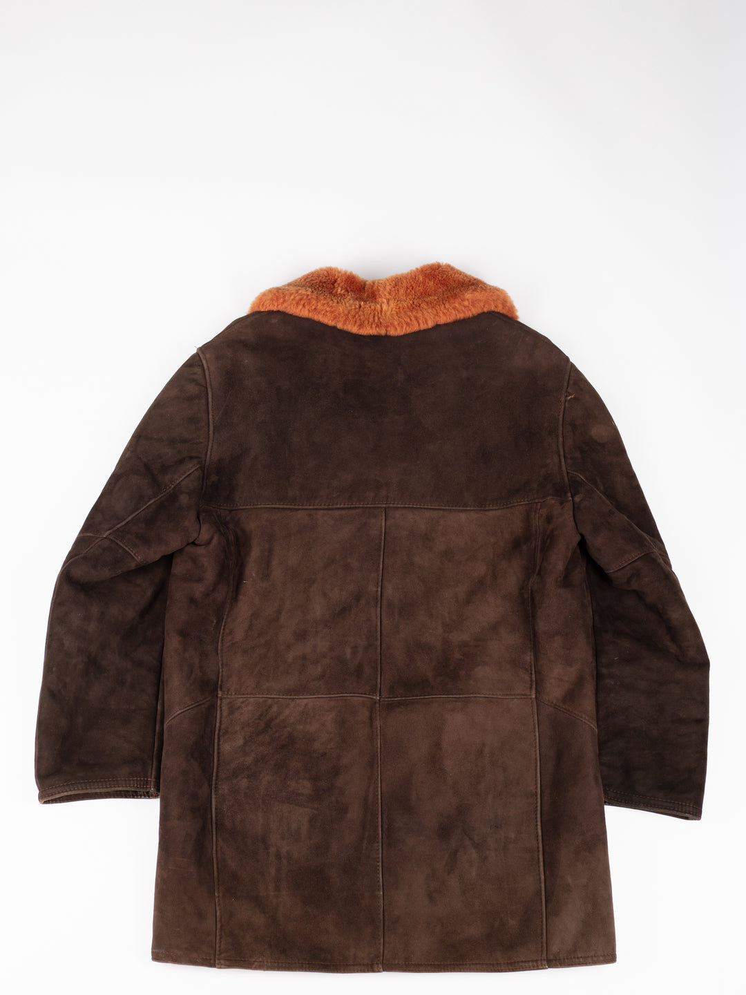 Vintage 70's Men Sheepskin Shearling Coat in Brown