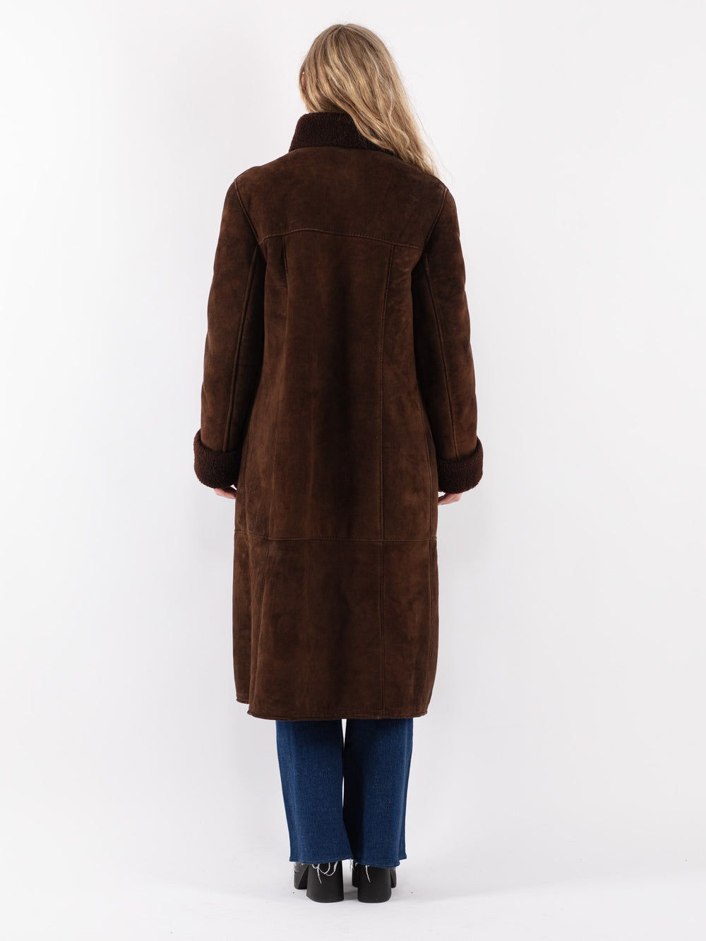 Vintage 70's Women Sheepskin Coat in Brown