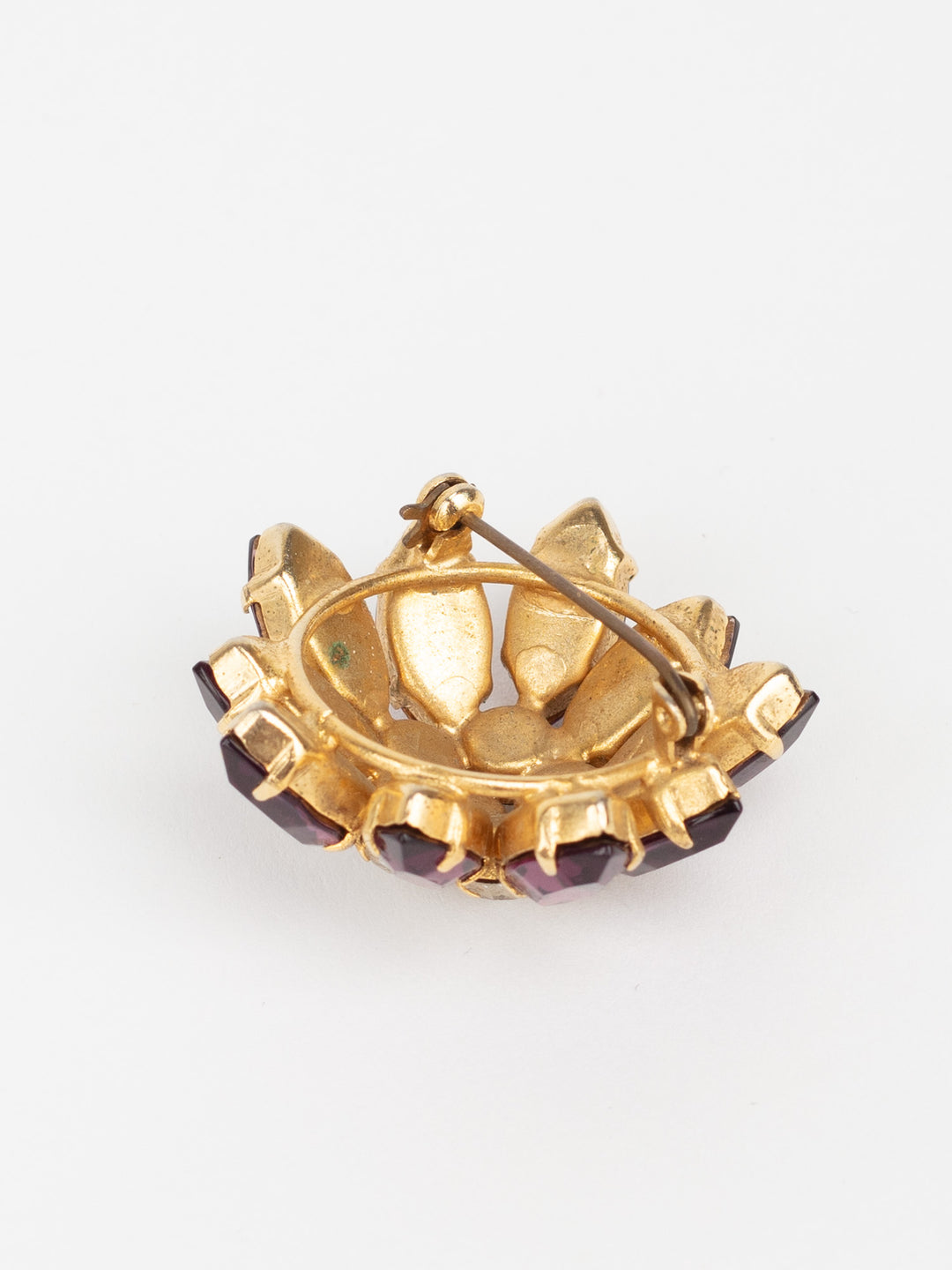 Vintage 60s Purple and Clear Rhinestone Starburst Brooch