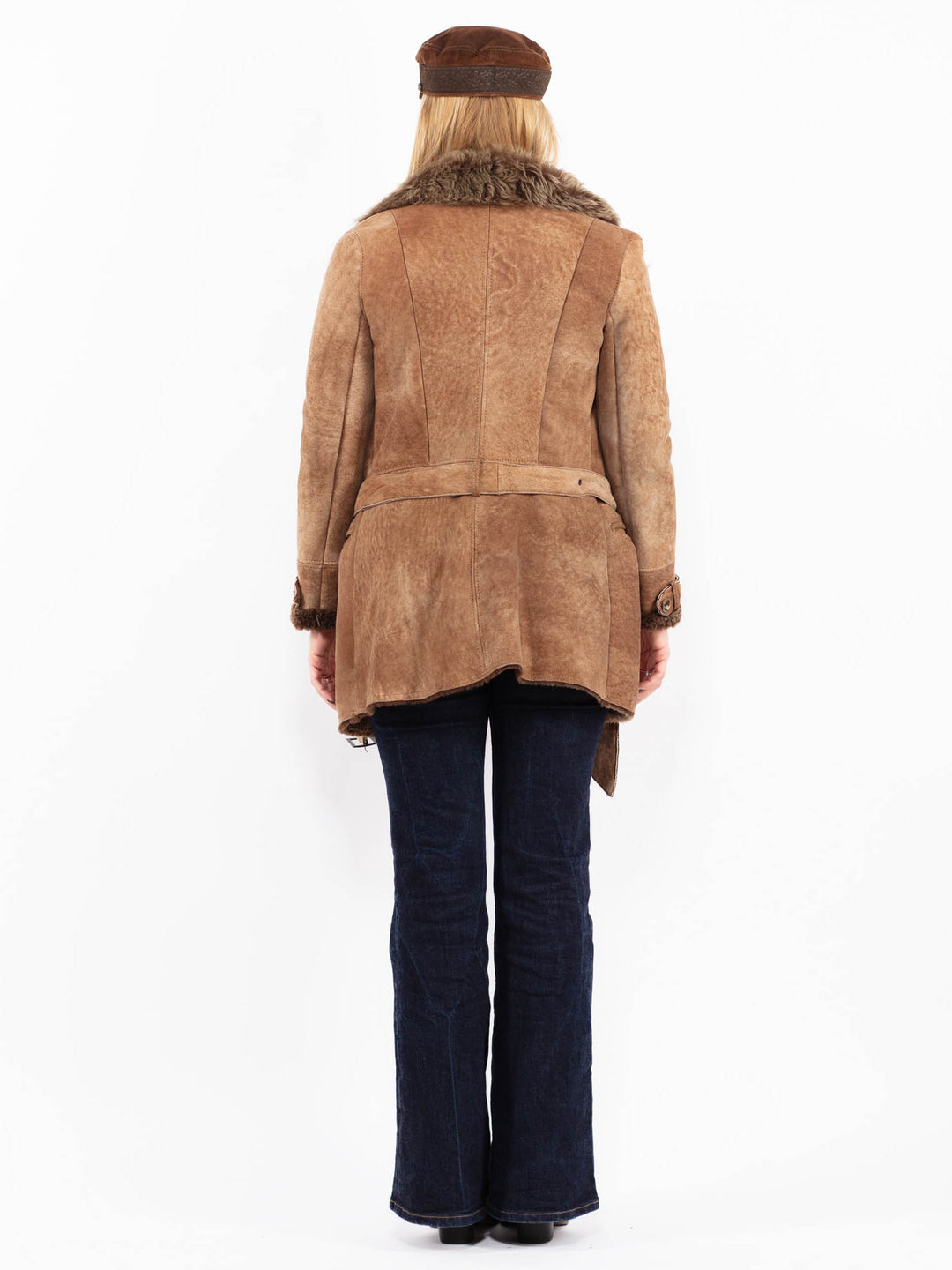 Vintage 00's Penny Lane Sheepskin Coat in Brown