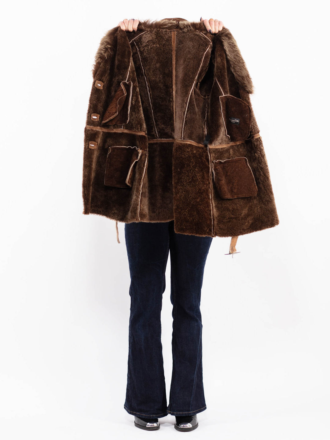 Vintage 00's Penny Lane Sheepskin Coat in Brown