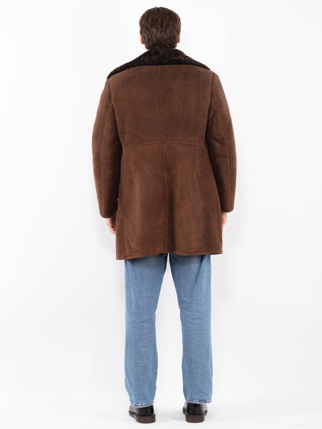 Vintage 70's Men Sheepskin Coat in Brown