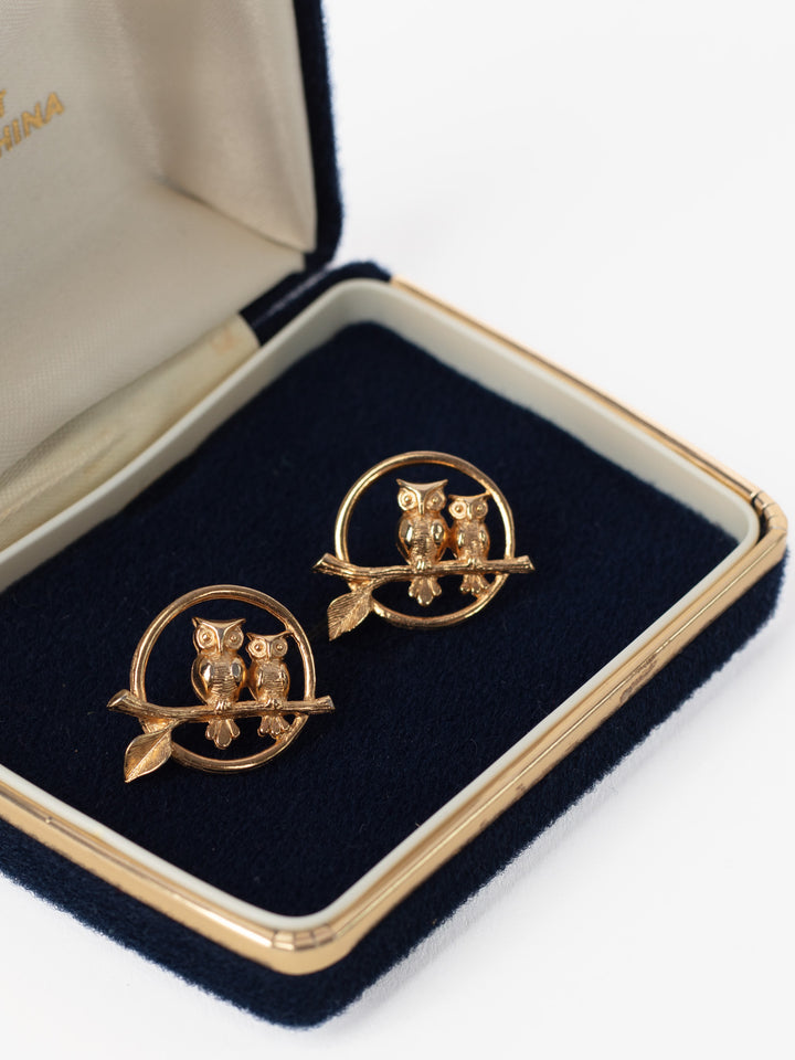 Vintage 70's Avon Owl Earrings