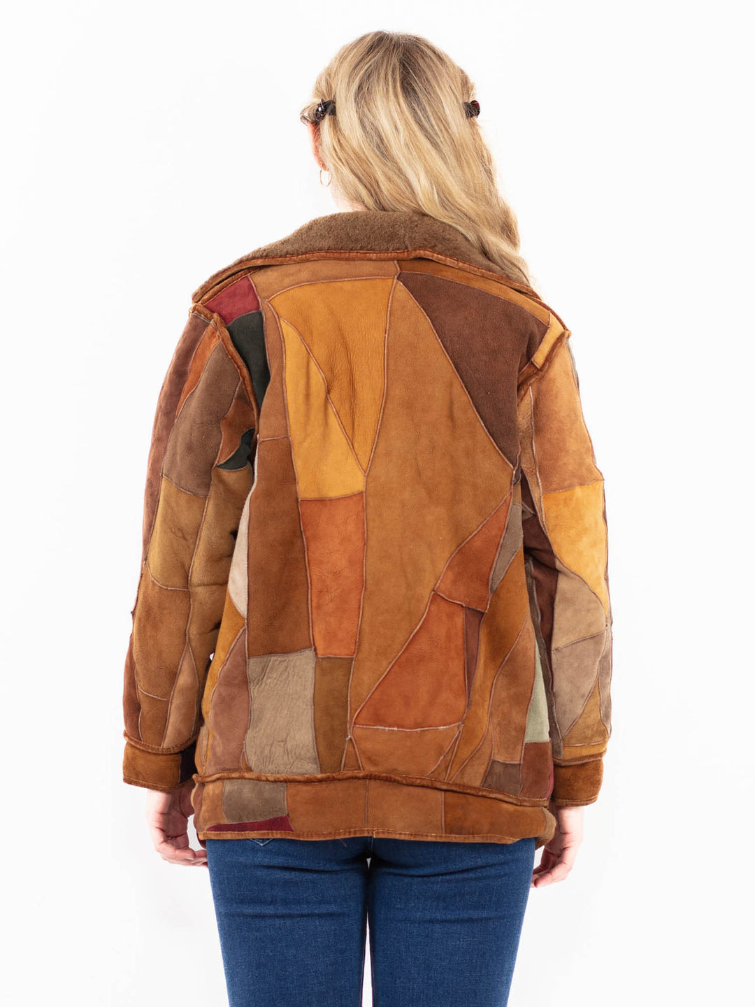 Vintage 80's Women Sheepskin Jacket in Brown