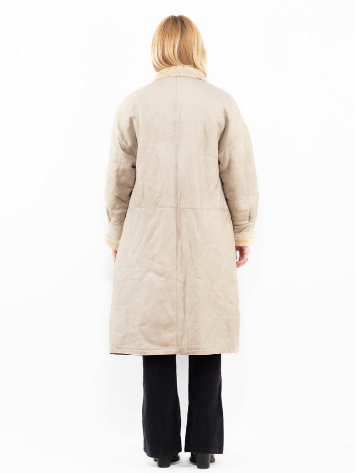 Vintage 80's Women Sheepskin in Beige