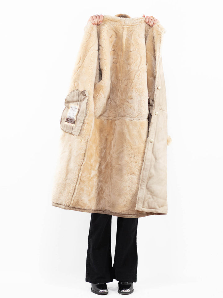Vintage 80's Women Sheepskin in Beige