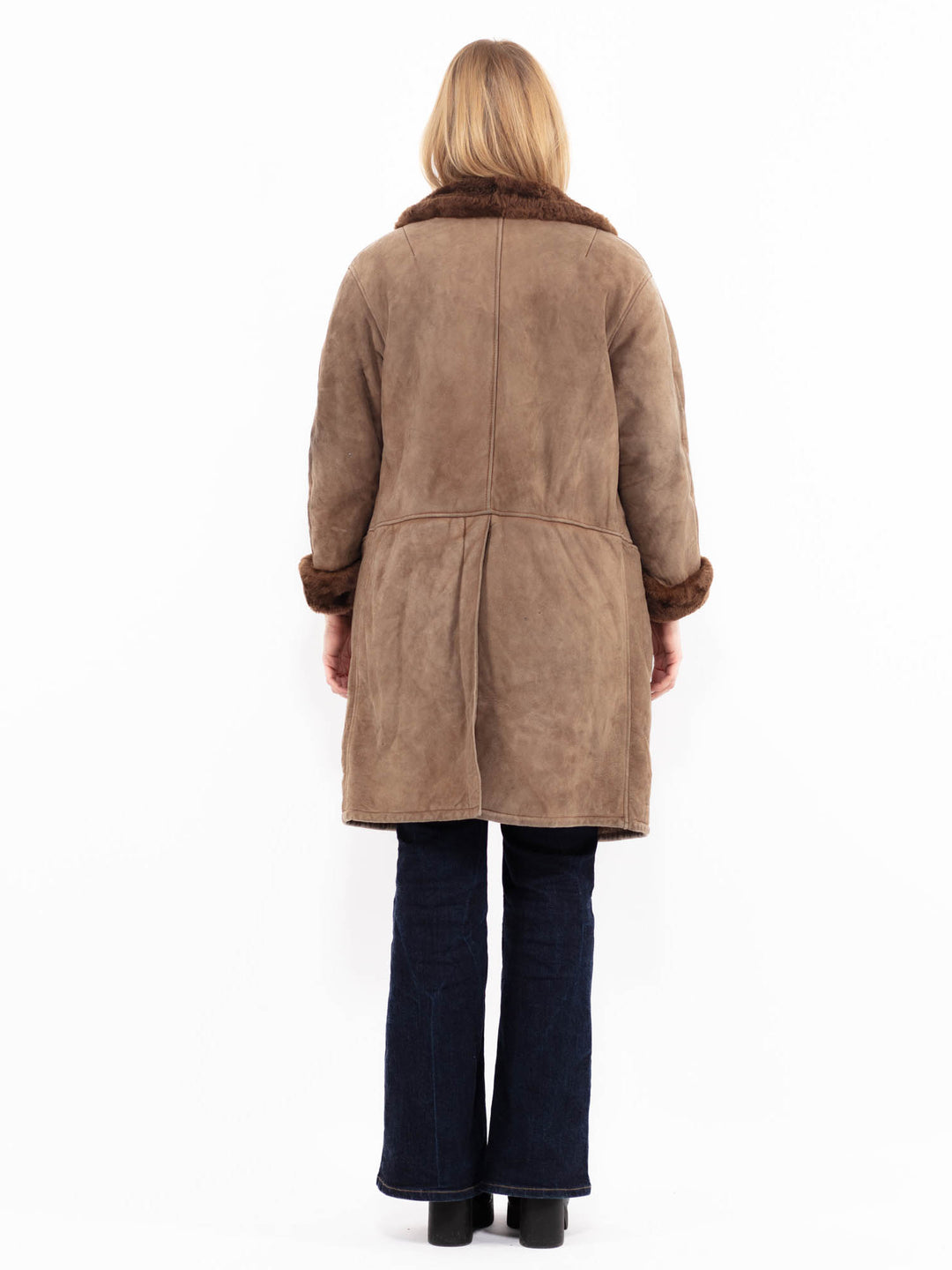 Vintage 70's Women Suede Coat in Brown