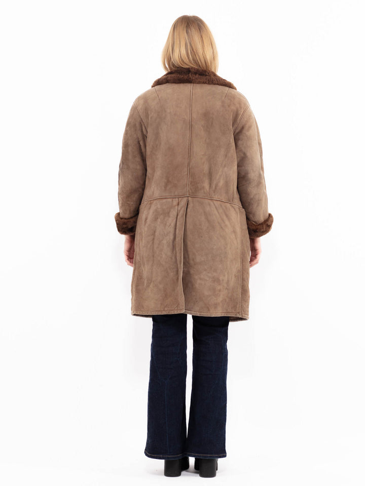Vintage 70's Women Suede Coat in Brown