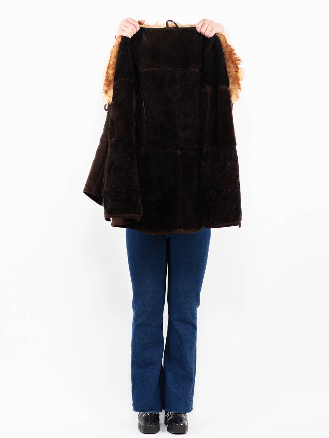 Vintage 70's Women Sheepskin Coat in Brown