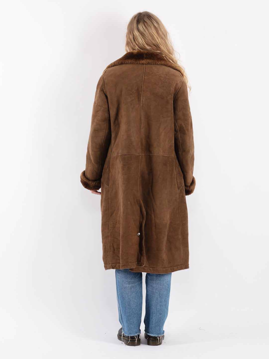 Vintage 70's Women Sheepskin Coat in Brown
