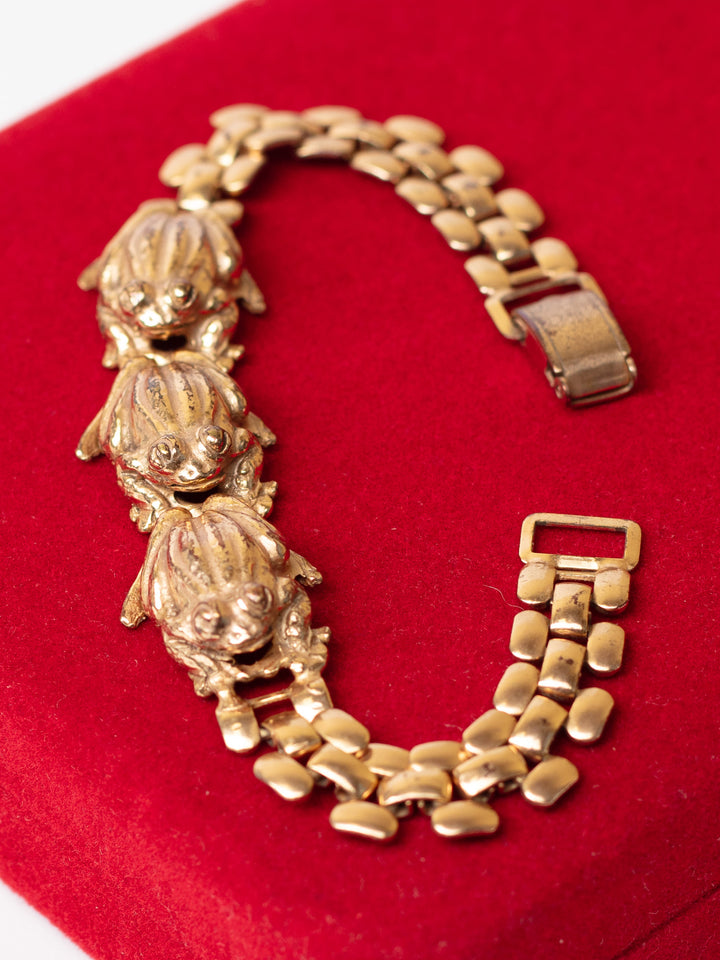 Vintage 80's Frog Link Bracelet