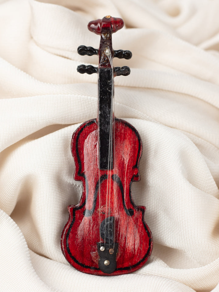 Vintage 80's Hand-Painted Violin Brooch