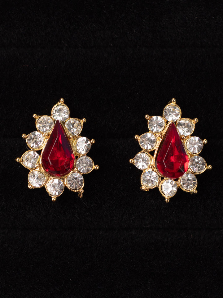 Vintage 80's Gold-Tone Teardrop Stud Earrings