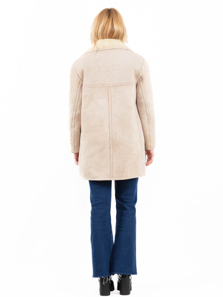 Vintage 80's Women Sheepskin Coat in