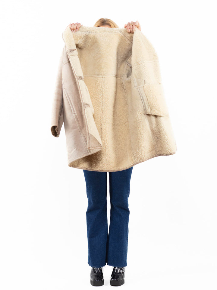 Vintage 80's Women Sheepskin Coat in