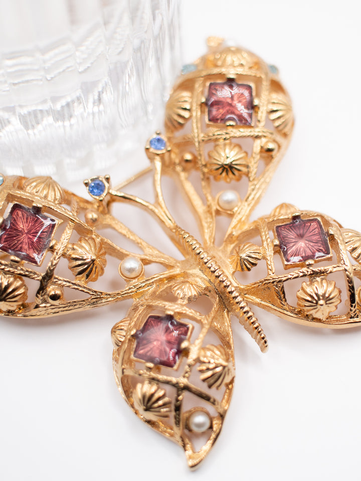 Vintage 80's Brooch in Gold