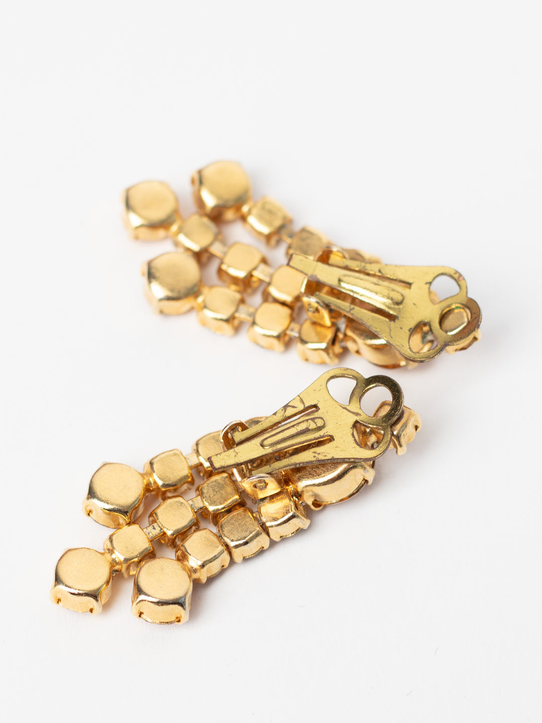 Vintage 60's Amber Chandelier Clip-On Earrings