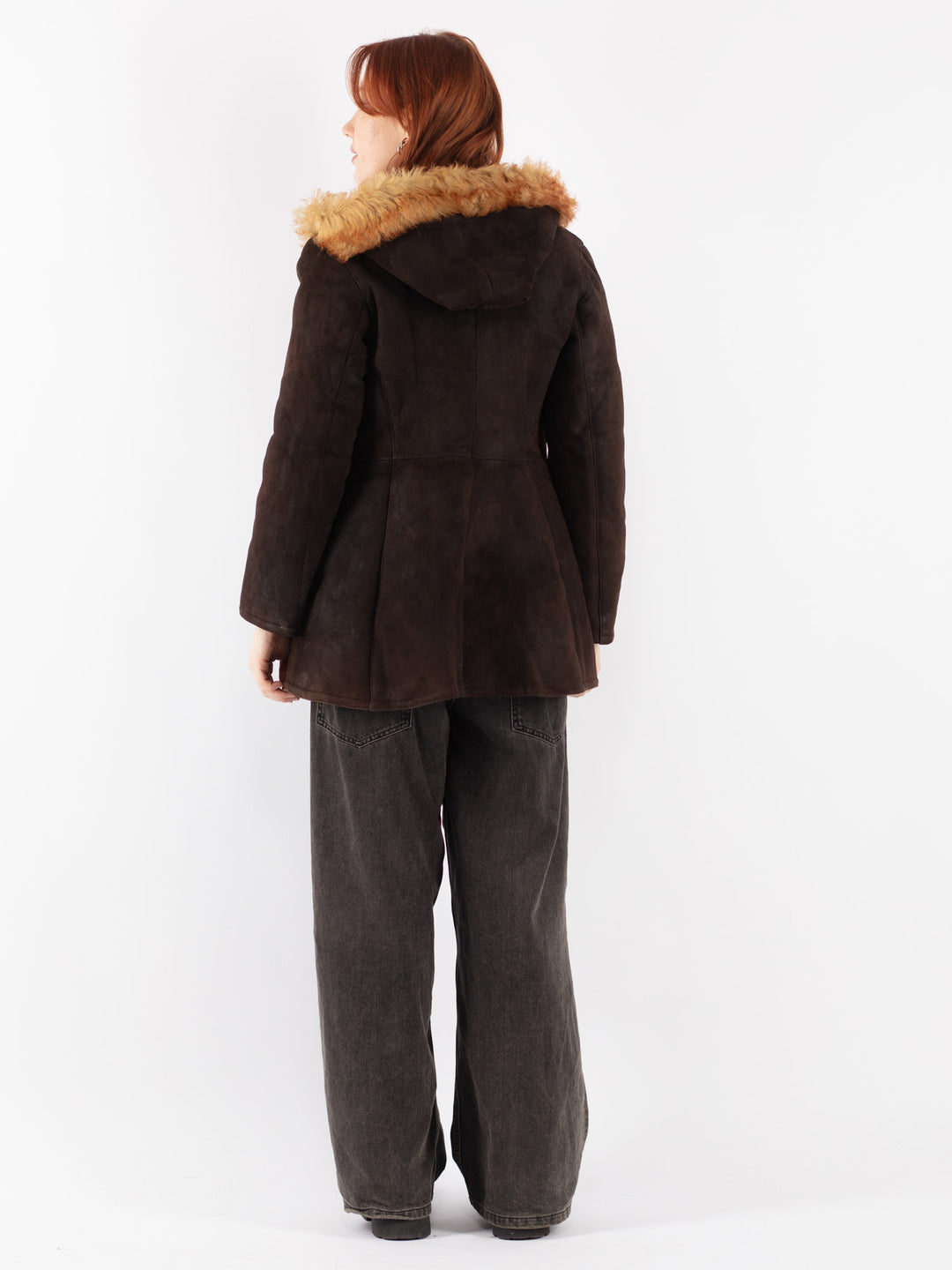 Vintage 70's Women Sheepskin Coat in Brown