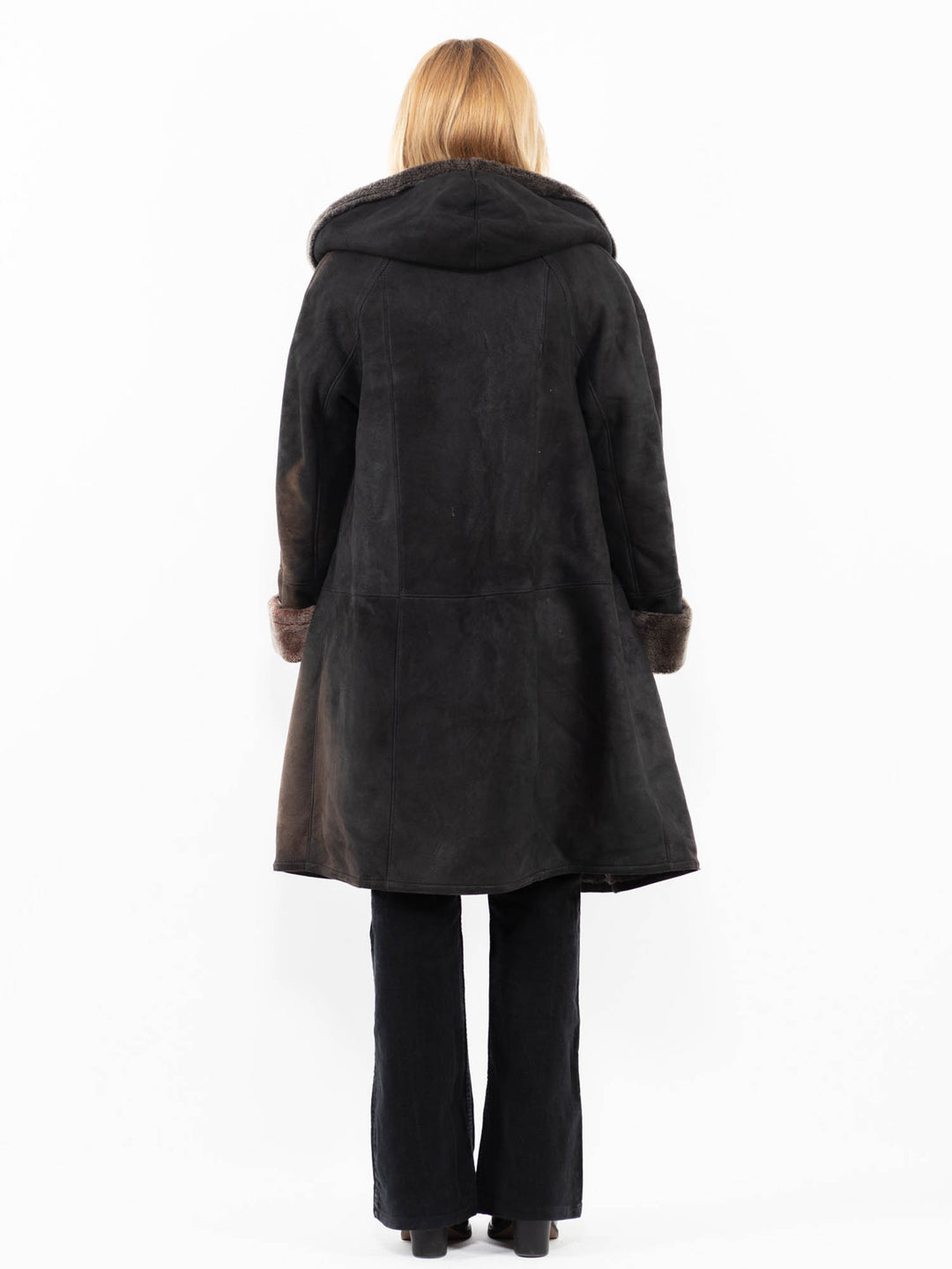 Vintage 80's Women Sheepskin Coat in Brown