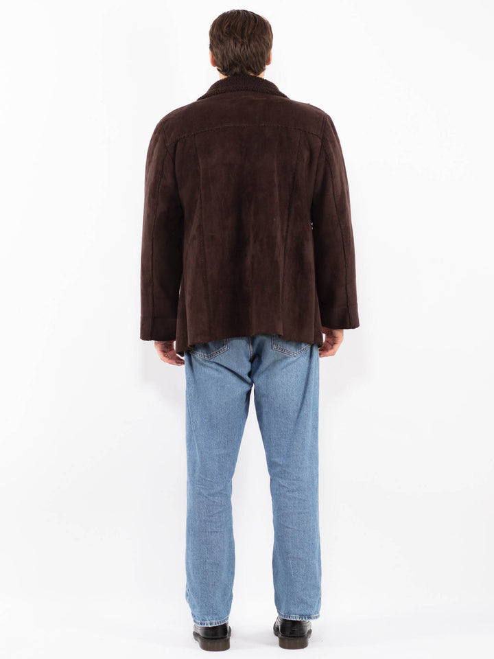 Vintage 00's Men Sherpa Bomber Jacket in Brown