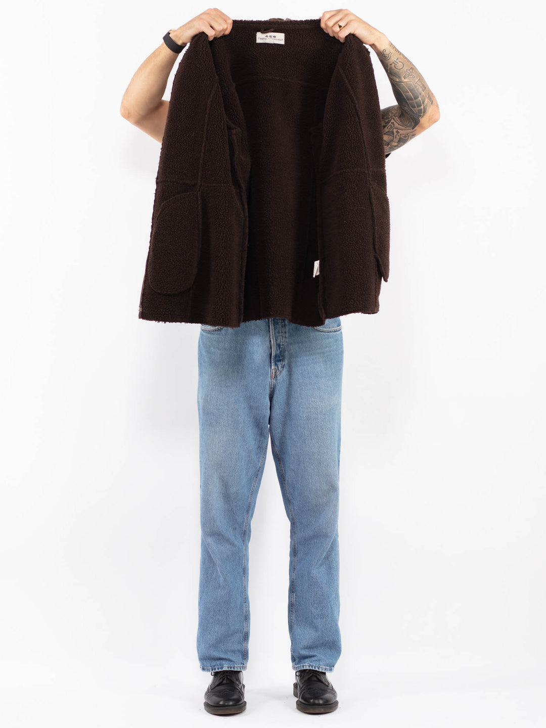Vintage 00's Men Sherpa Bomber Jacket in Brown