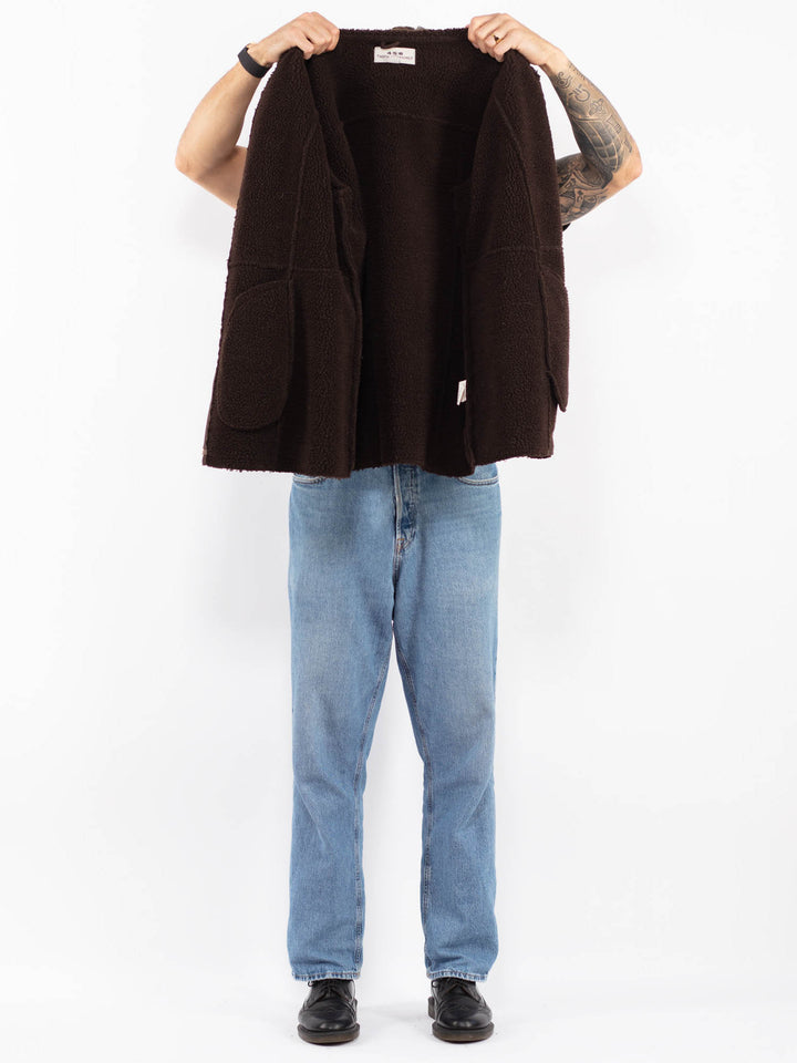 Vintage 00's Men Sherpa Bomber Jacket in Brown