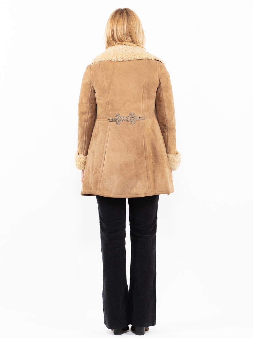 Vintage 70's Women Sheepskin Coat in Beige