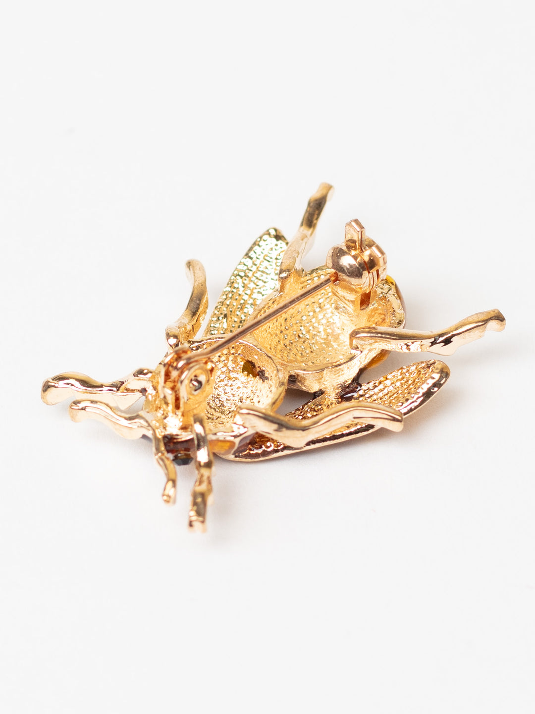 Vintage 90's Bee Brooch with Amber and Brown Wings