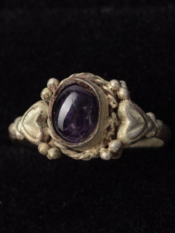 Vintage 70's Amethyst Glass Statement Ring