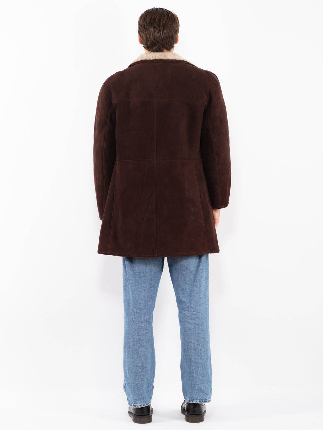 Vintage 70's Men Sheepskin Coat in Brown