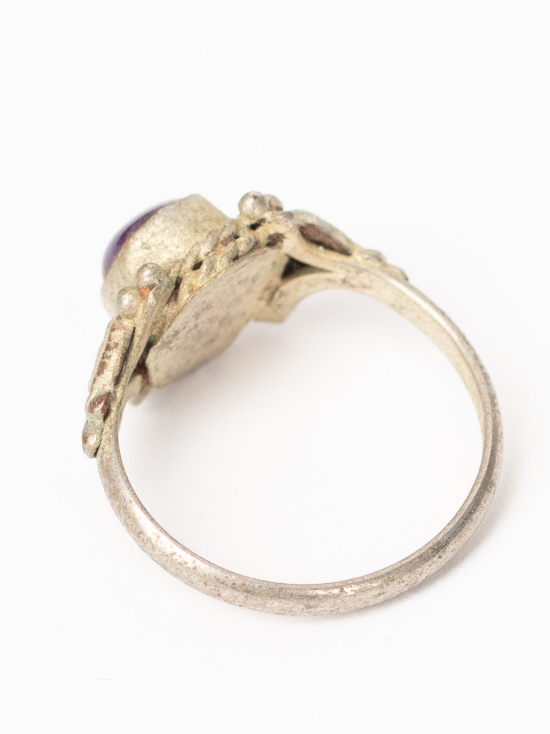 Vintage 70's Amethyst Glass Statement Ring