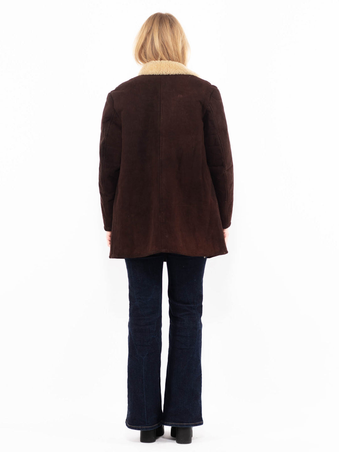 Vintage 70's Women Sheepskin Coat in Brown