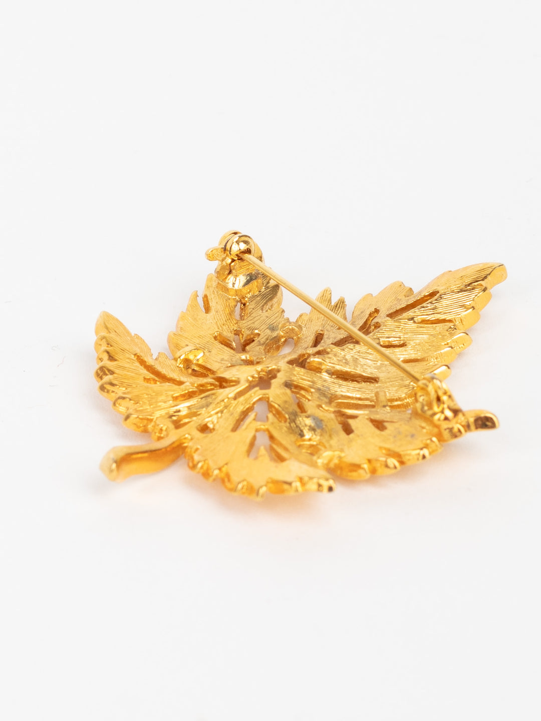 Vintage 60s Maple Leaf Brooch with Textured Finish
