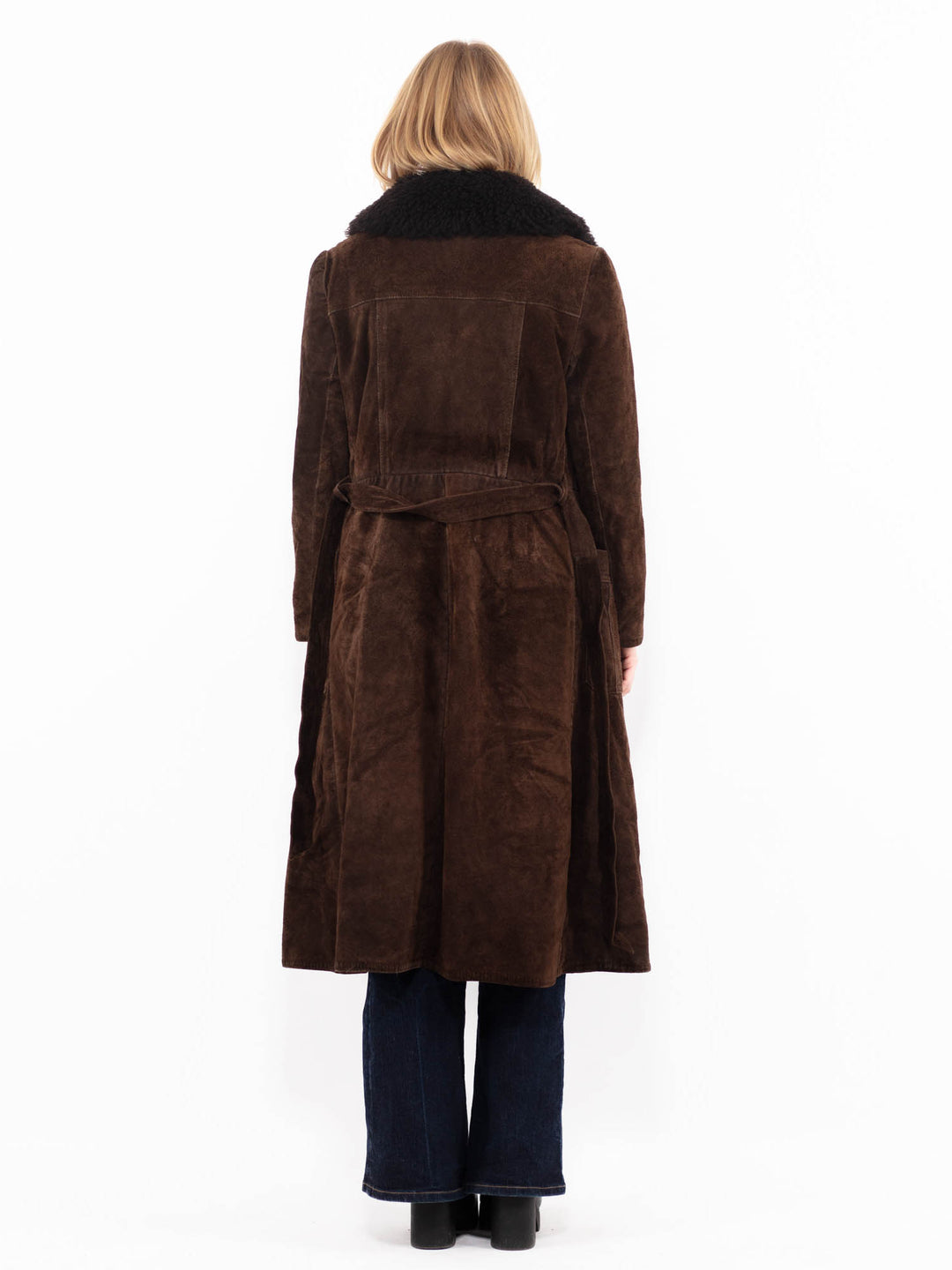 Vintage 70's Women Sheepskin Coat in Brown