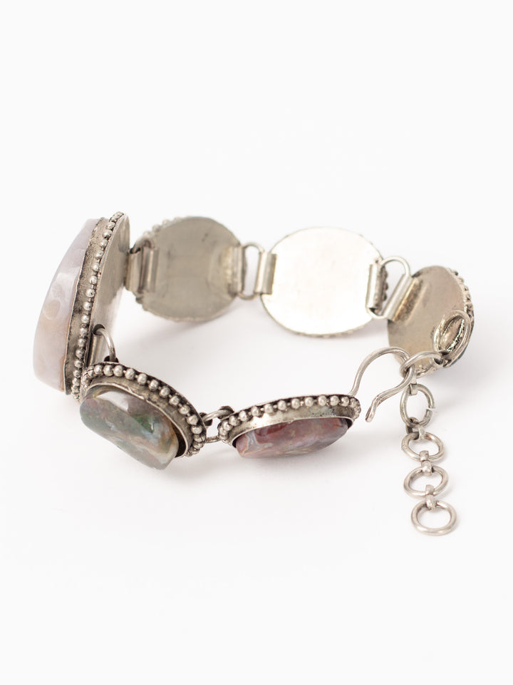 Vintage 70's Multi-Stone Boho Panel Bracelet