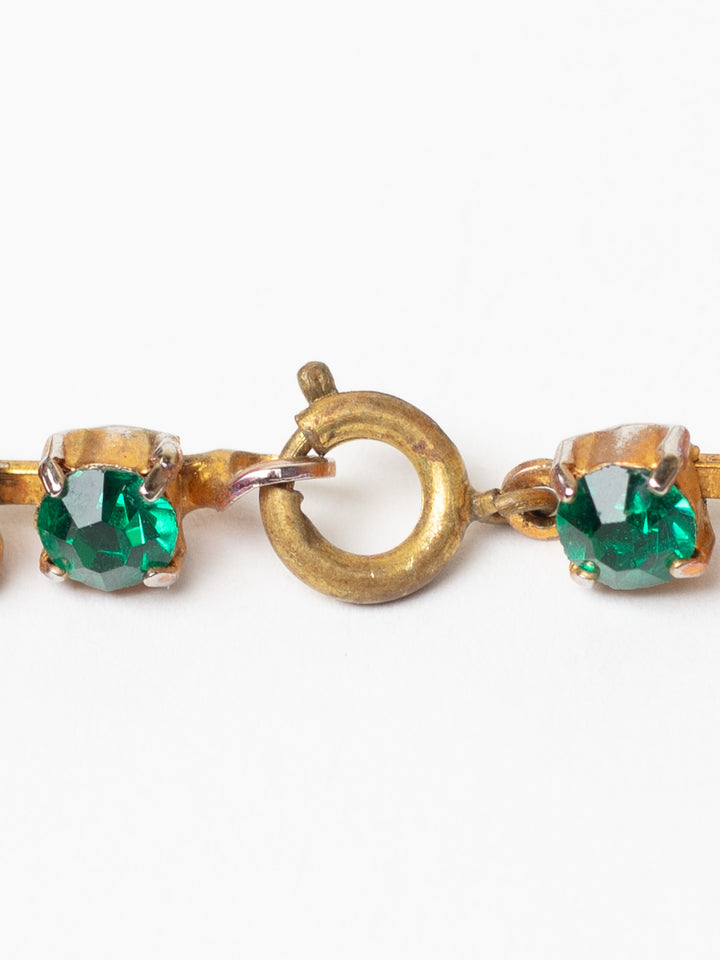 Vintage 50's Emerald Green Rhinestone Necklace