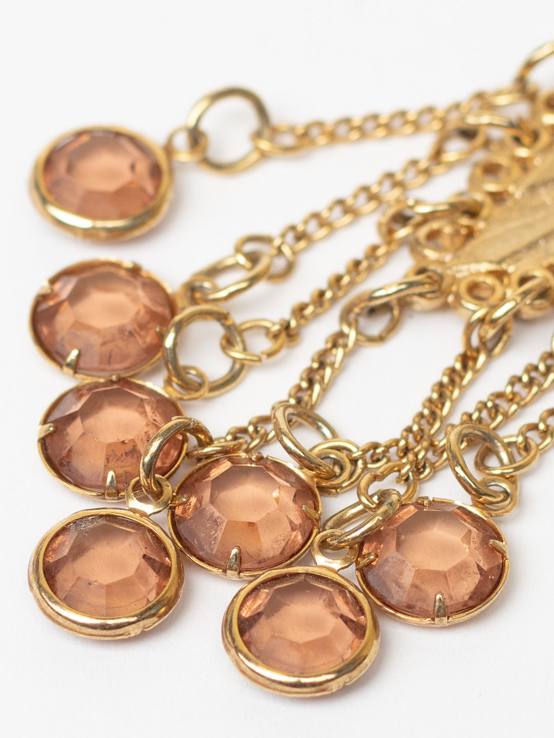 Vintage 80's Chandelier Earrings with Glass Drops