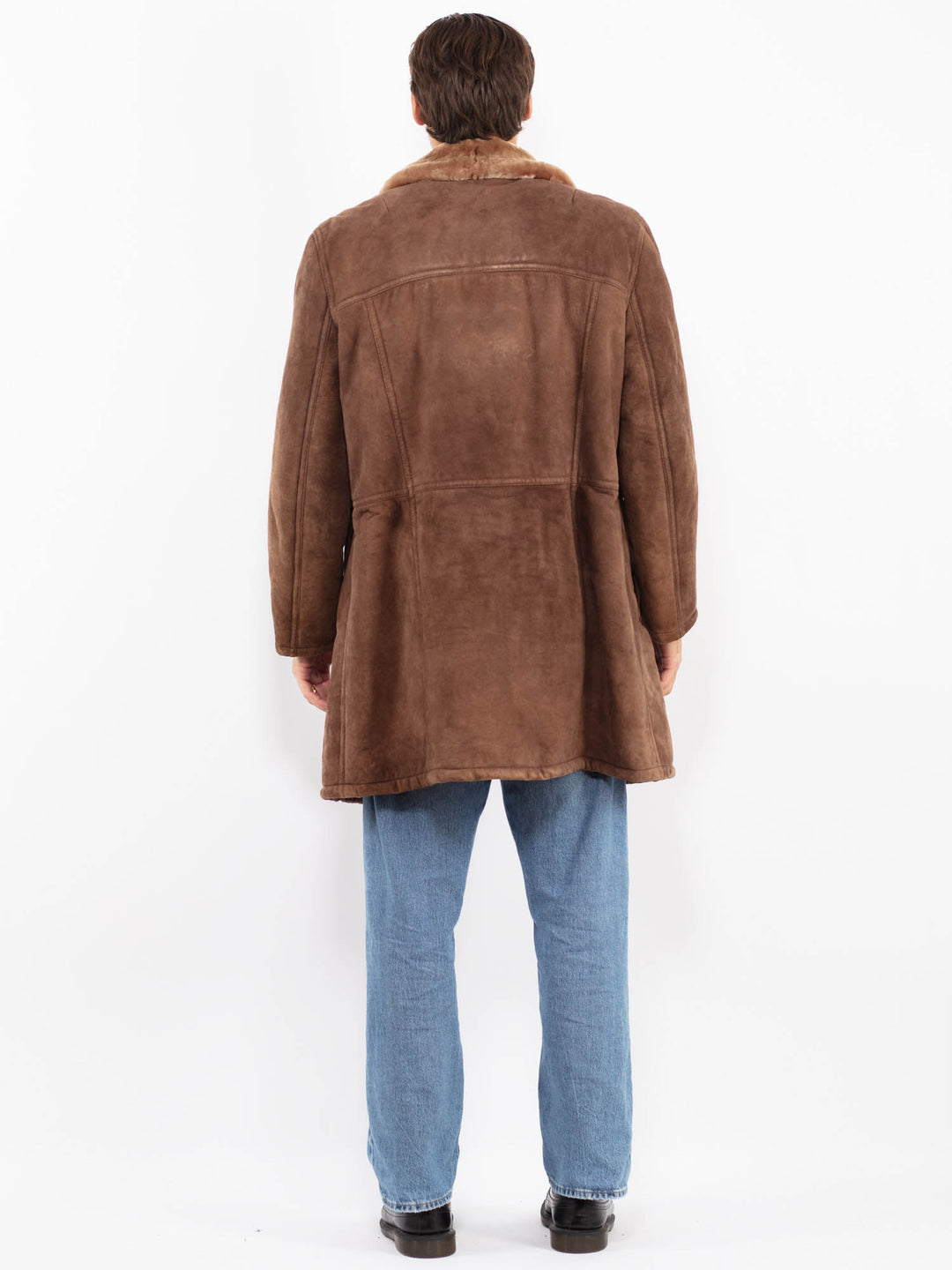 Vintage 70's Men Sheepskin Coat in Brown