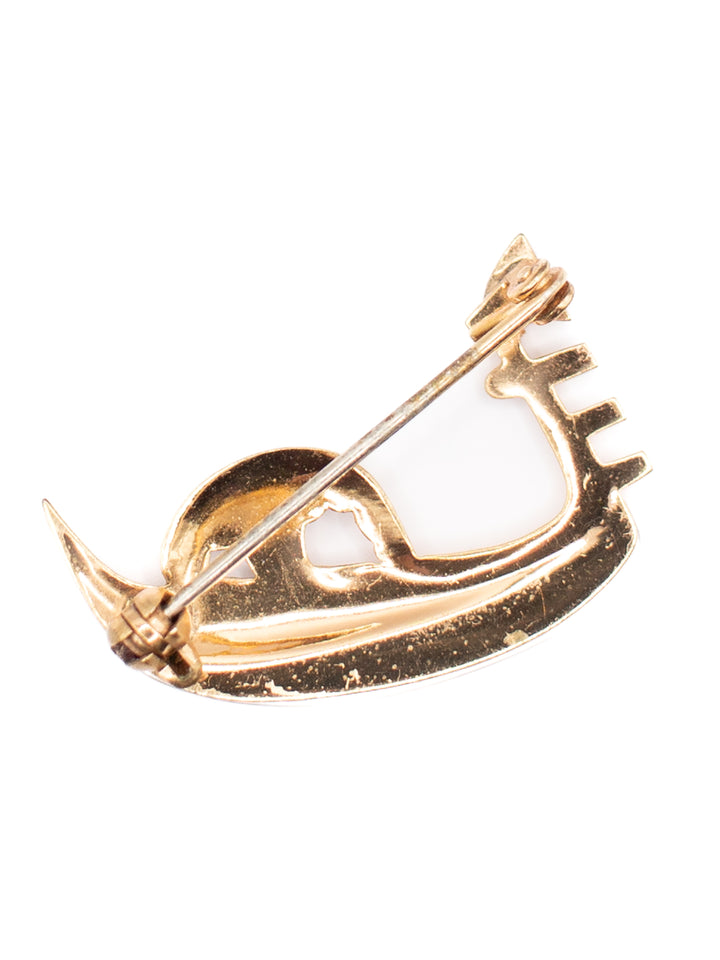 Vintage 70's Brooch in Gold