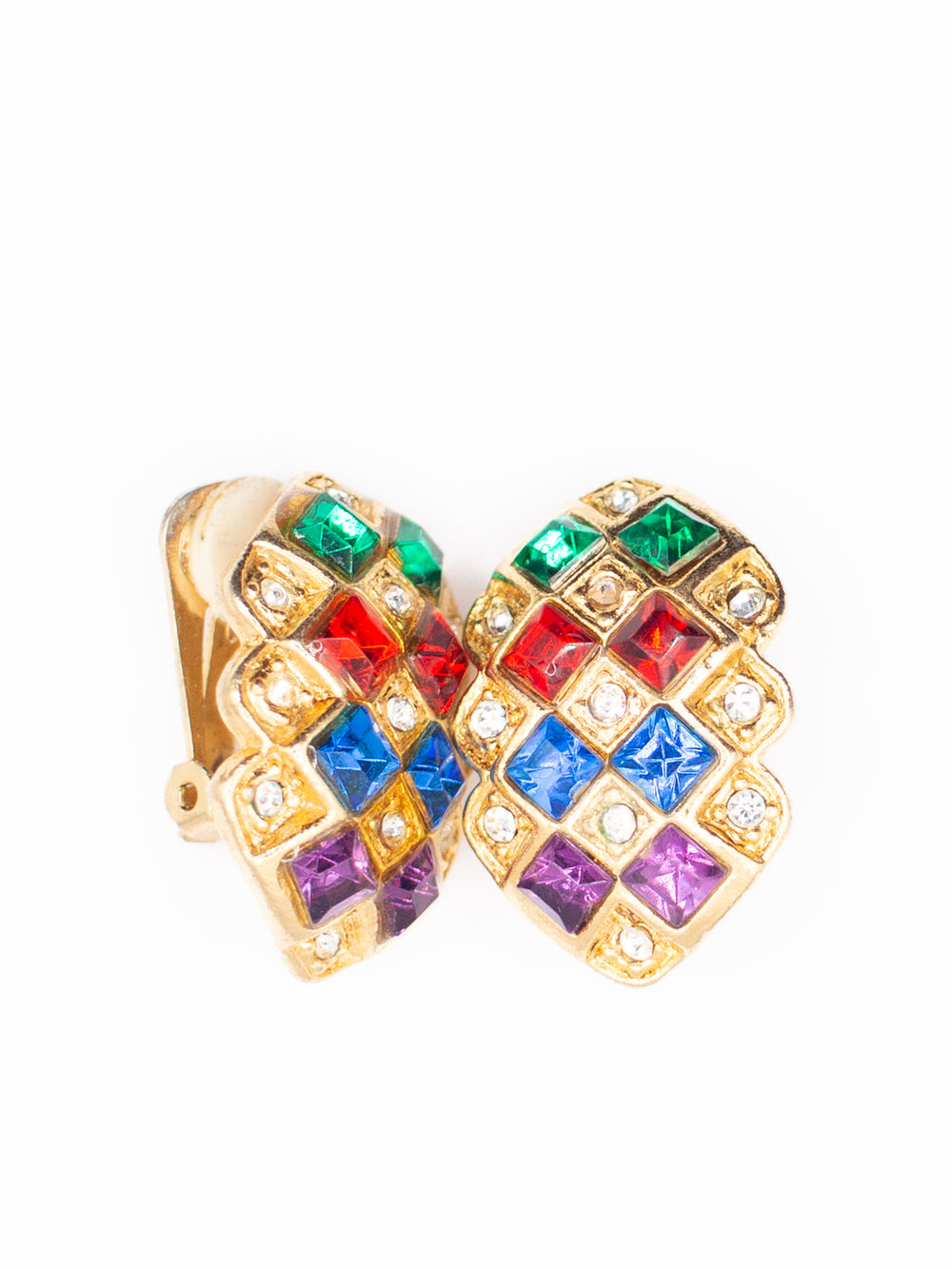 Vintage 80's Clip-on Earrings in Multi