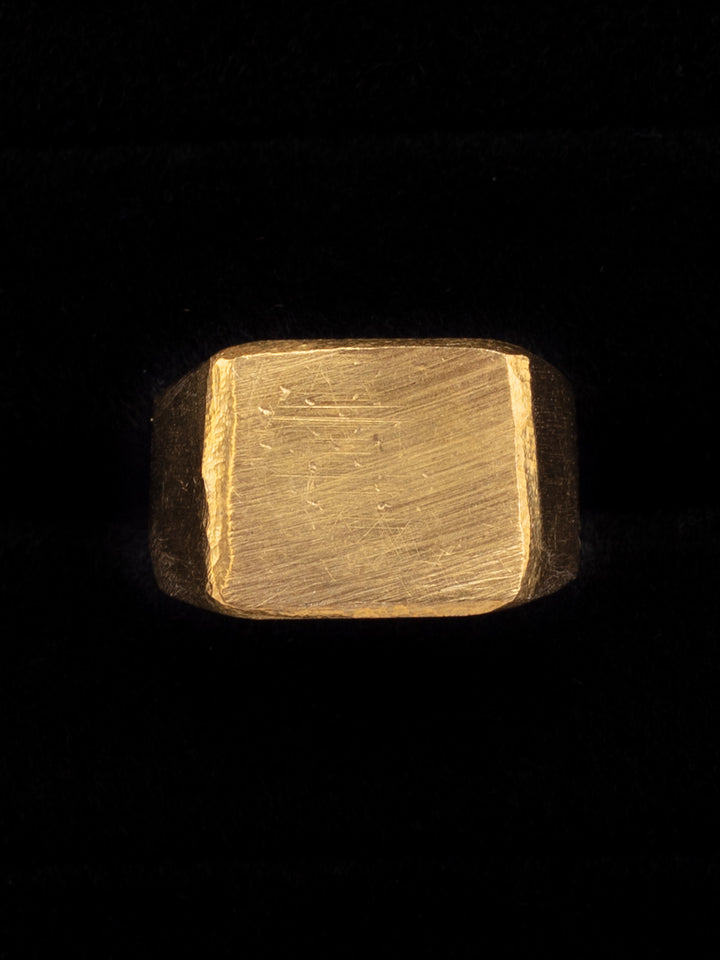 Vintage 80's Man’s Signet Ring with Flat Rectangle Face