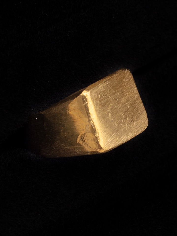 Vintage 80's Man’s Signet Ring with Flat Rectangle Face