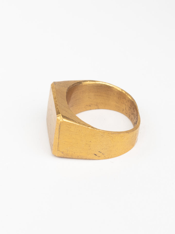 Vintage 80's Man’s Signet Ring with Flat Rectangle Face