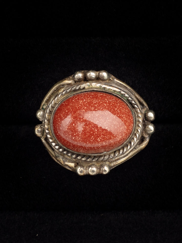 Vintage 70s Man’s Boho Ring with Ornate Silver-Tone Setting