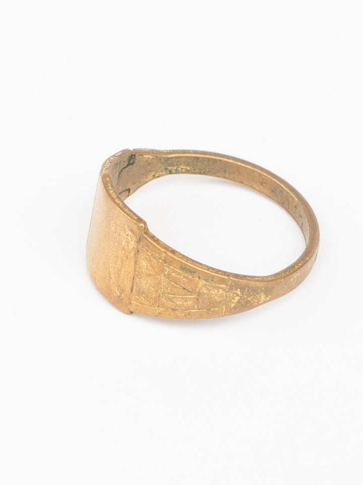 Vintage 60s Man’s Signet Ring with Textured Rectangular Face