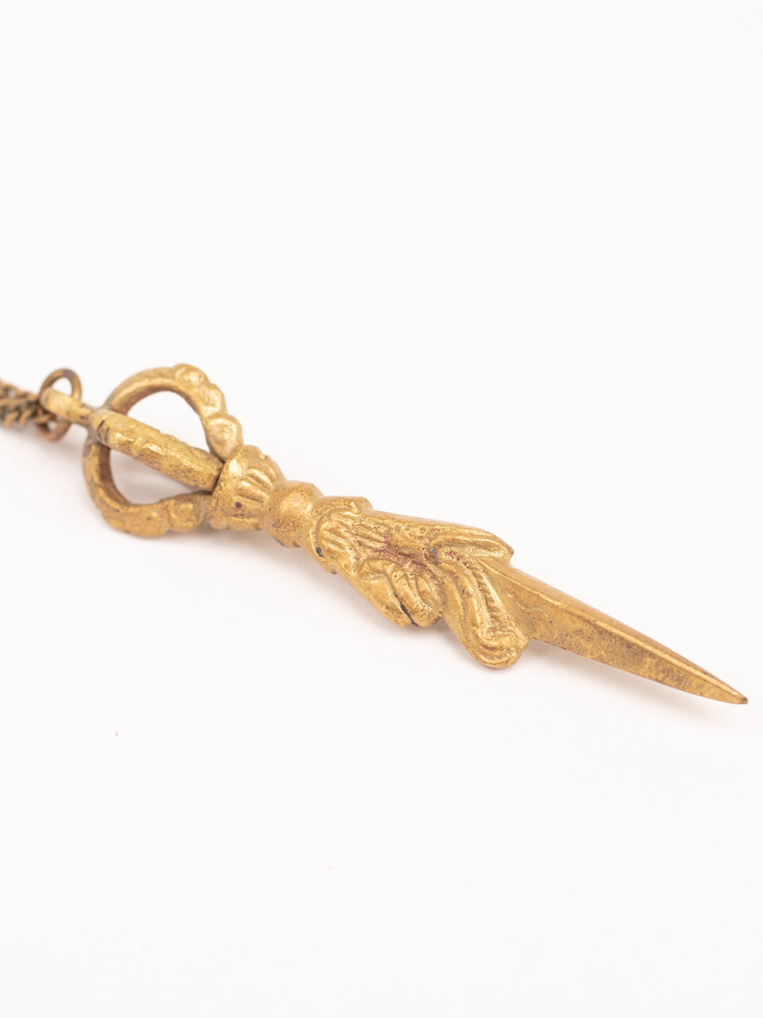 Vintage 70s Man’s Dagger Pendant Necklace with Ornate Blade Design